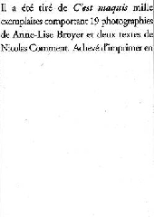 C’est Maquis - Anne-Lise Broyer